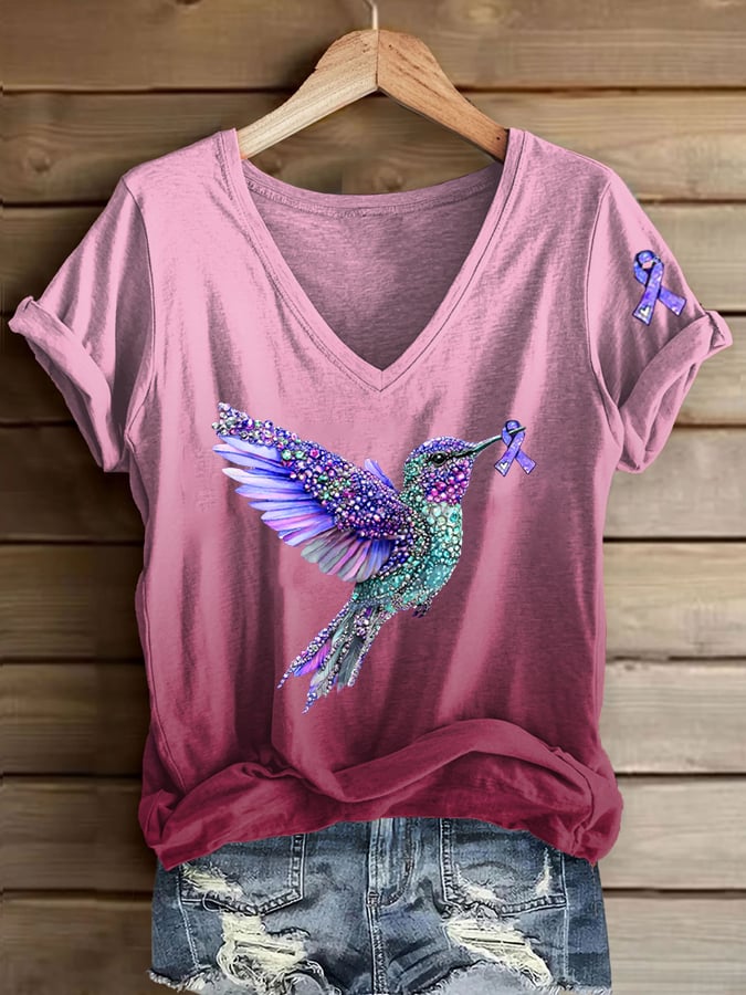 Women's Suicide Awareness Print Casual T-shirt