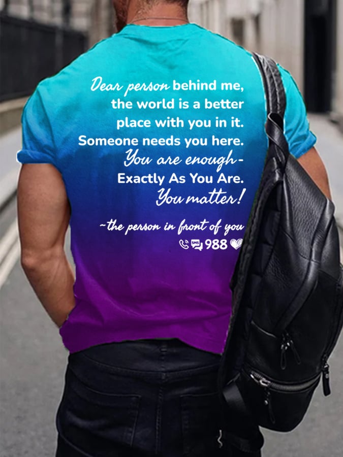 Men's Dear Person Behind Me Print T-Shirt