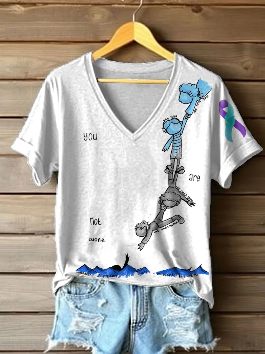 Women's Suicide Prevention Awareness Print T-Shirt