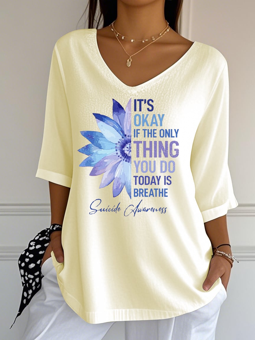 Women's Flowers Print T-Shirt