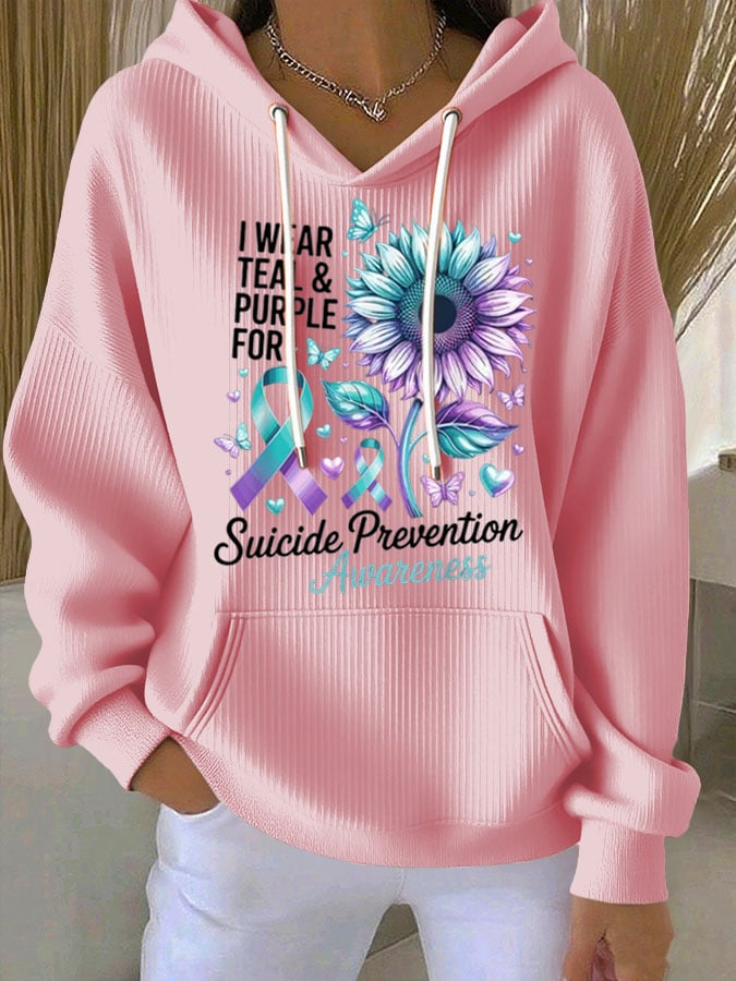 Women's Mental Health Print Casual Hoodie