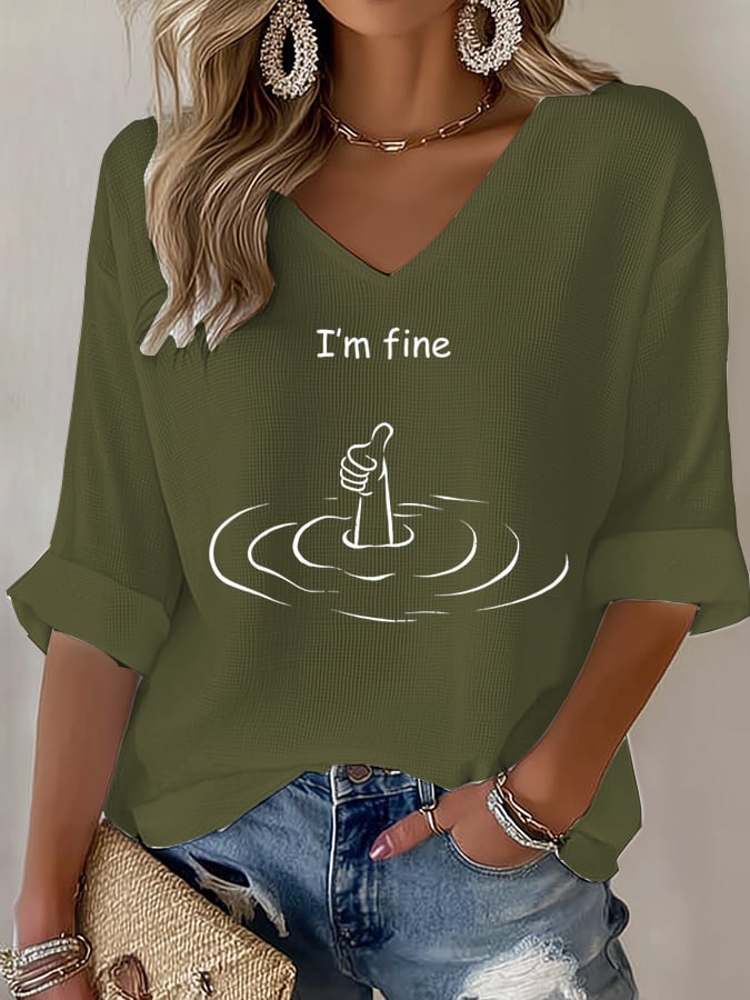 Women's i am fine Casual T-Shirt