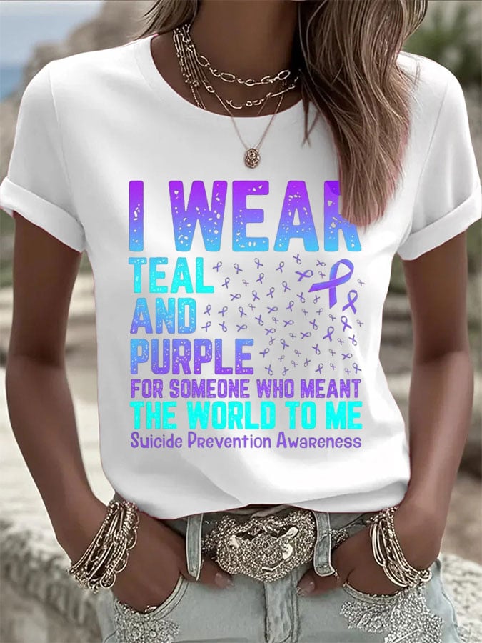 Women's Mental Health Print Casual T-Shirt