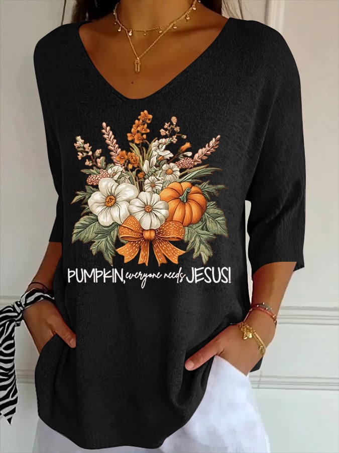 Women's Casual Autumn Style Knitted T-shirt