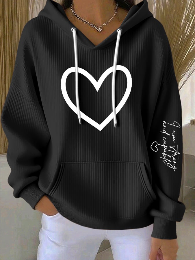 Women's Mental Health Positive Print Casual Hoodie