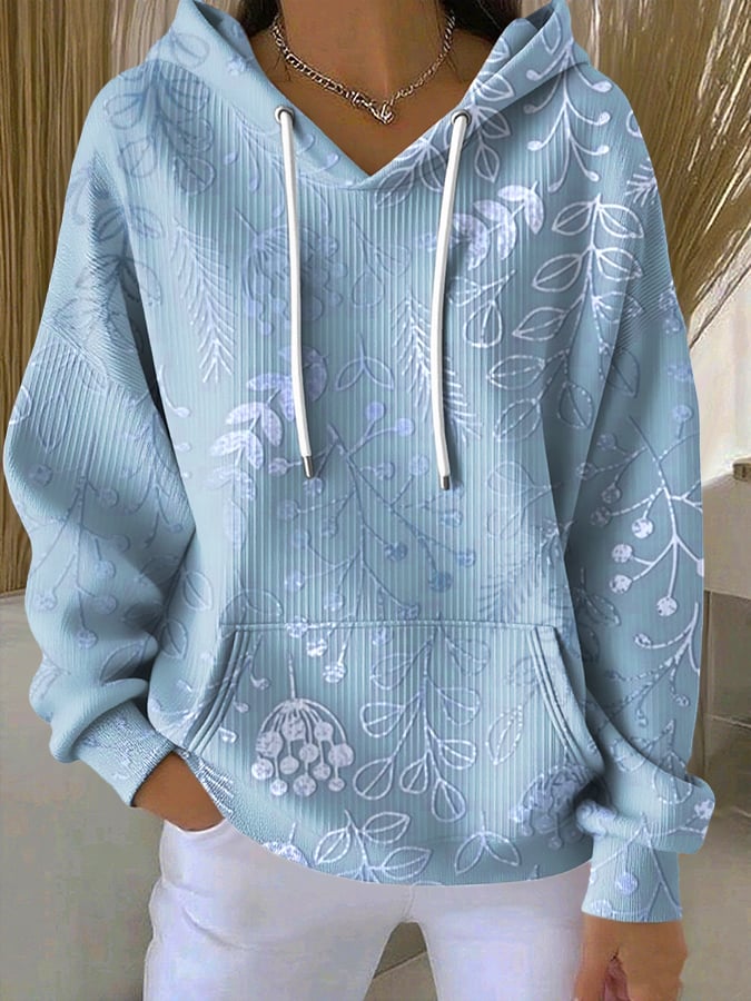 Women's Flowers Print Hoodie