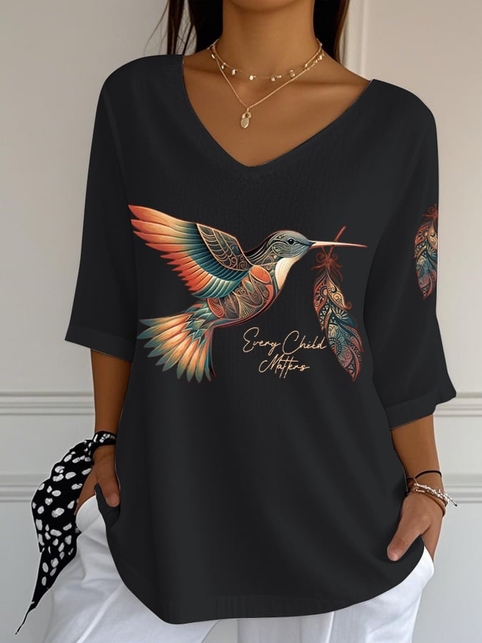 Women's Orange Shirt Day Printed T-Shirt