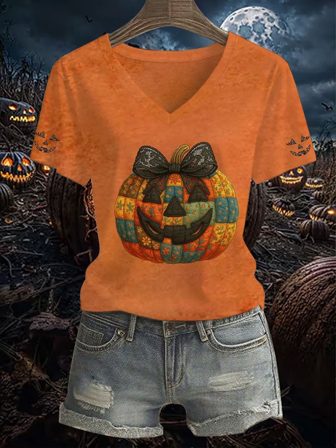 Women's Casual Vintage Autumn Print T-Shirt