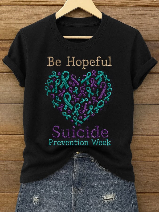 Women's Suicide Prevention Awareness Graphic Print Comfortable T-Shirt
