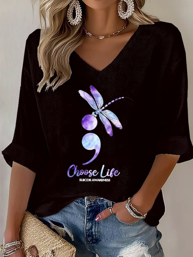 Women's Choose Life Print Shirt