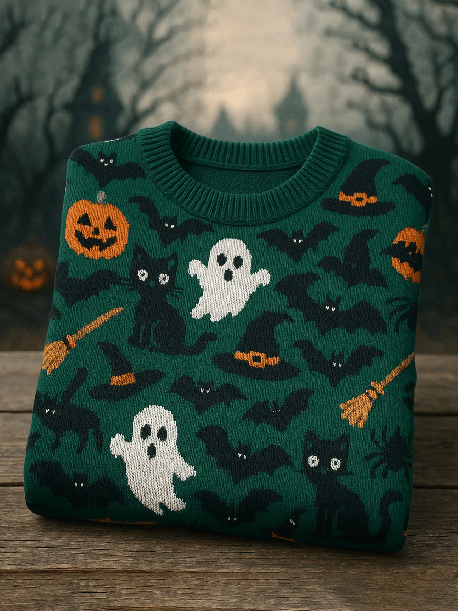 Women's Vintage Halloween Crew Neck Sweater