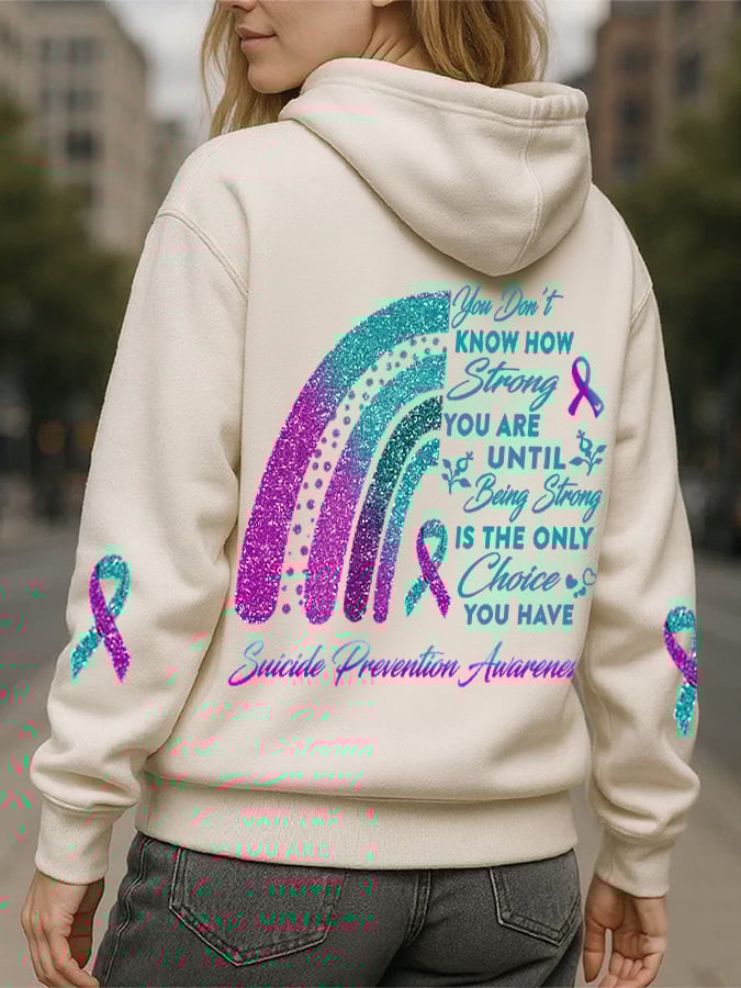 Women's Suicide Prevention Mental Health Awareness Graphic Print Hoodie