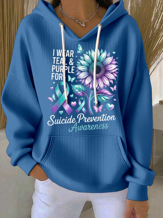 Women's Mental Health Print Casual Hoodie