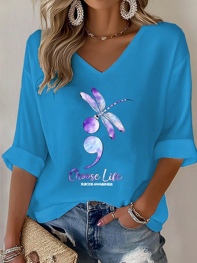 Women's Choose Life Print Shirt