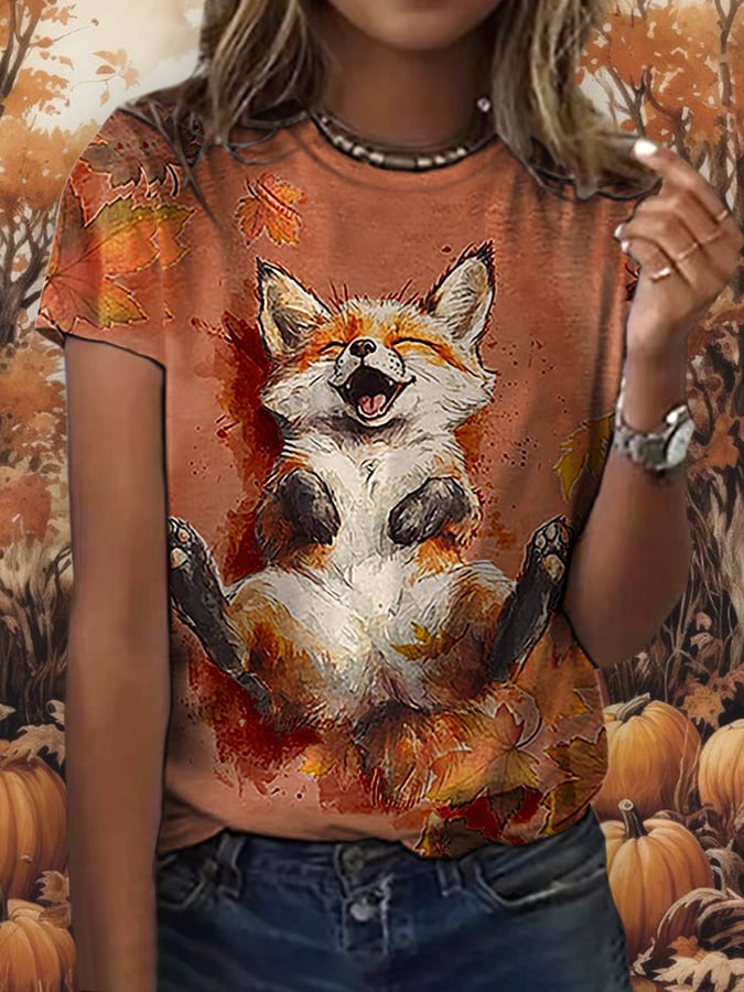 Women'S Casual Autumn Short-Sleeved T-Shirt
