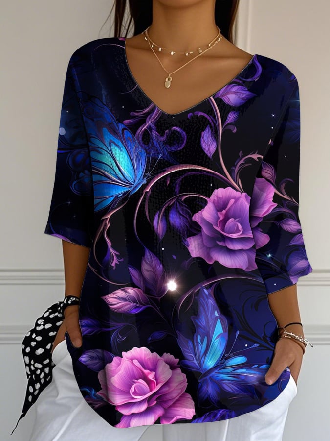 Women'S Casual Mental Health V-Neck T-Shirt