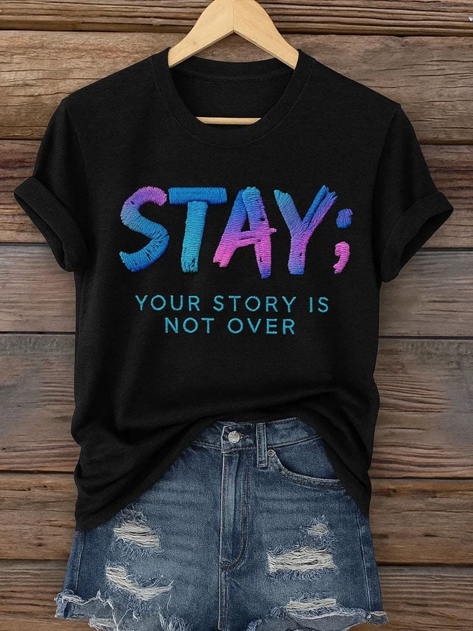Women's Mental Health Print Casual T-Shirt