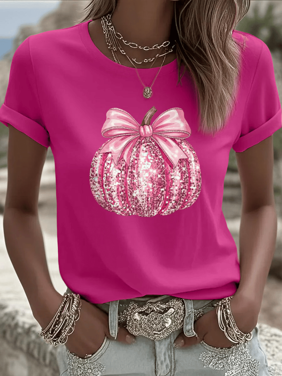 Women's Breast Cancer Pink Pumpkin T-Shirt