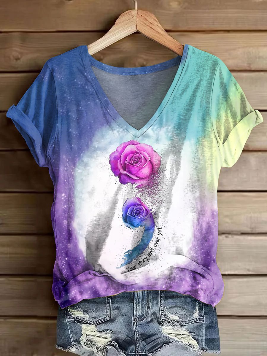Women's Your Story Isn't Over Yet Printed Casual T-Shirt