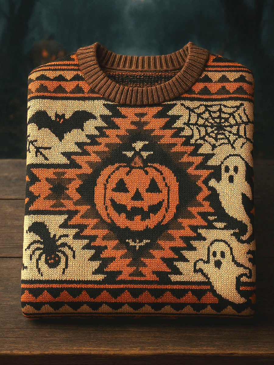 Women's Vintage Halloween Crew Neck Sweater