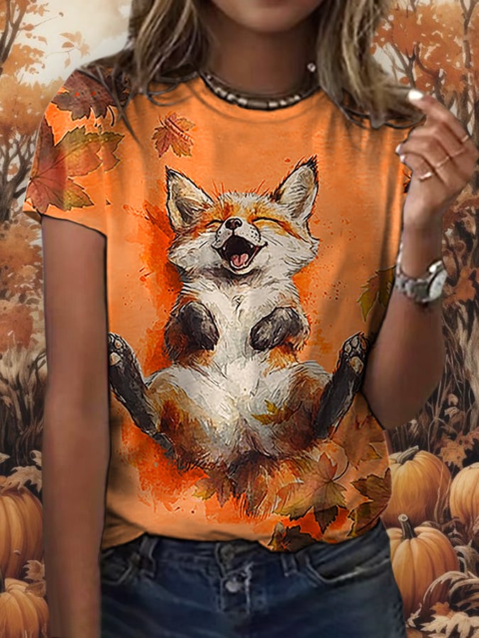 Women'S Casual Autumn Short-Sleeved T-Shirt