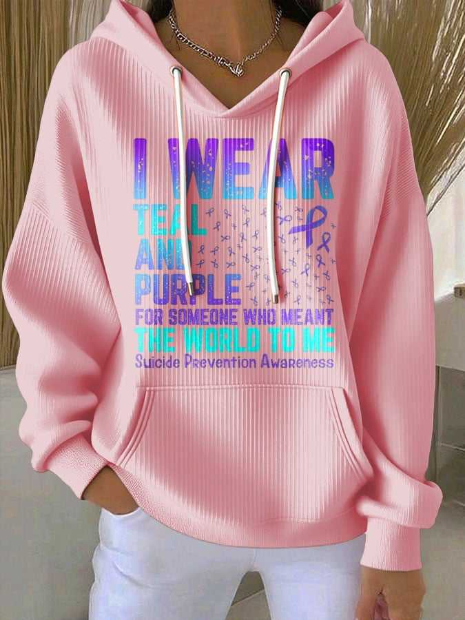 Women's Mental Health Print Casual Hoodie