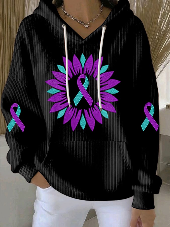 Women's Suicide Prevention Awareness Floral Print Hoodie