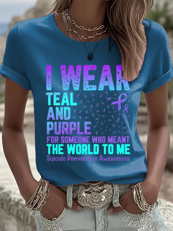 Women's Mental Health Print Casual T-Shirt
