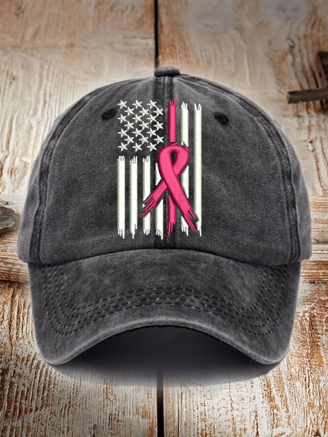 Unisex Breast Cancer Ribbon Print Baseball Cap