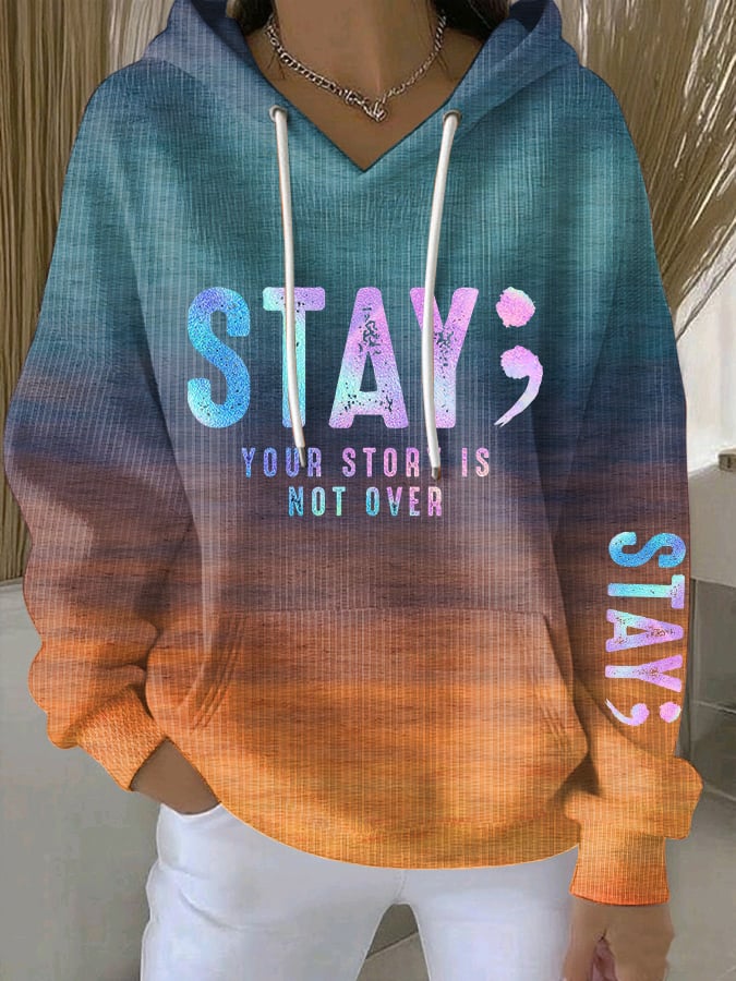 Women's Your Story Isn't Over Yet Hat Print Casual Sweatshirt
