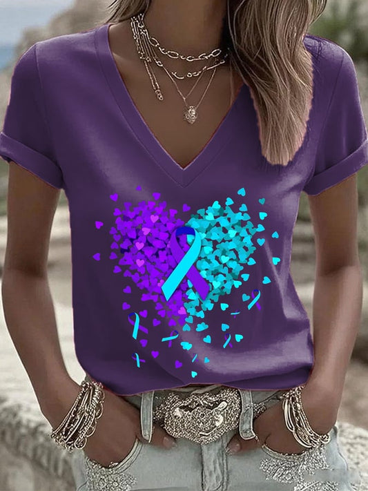 Women's Suicide Prevention Awareness Print T-Shirt