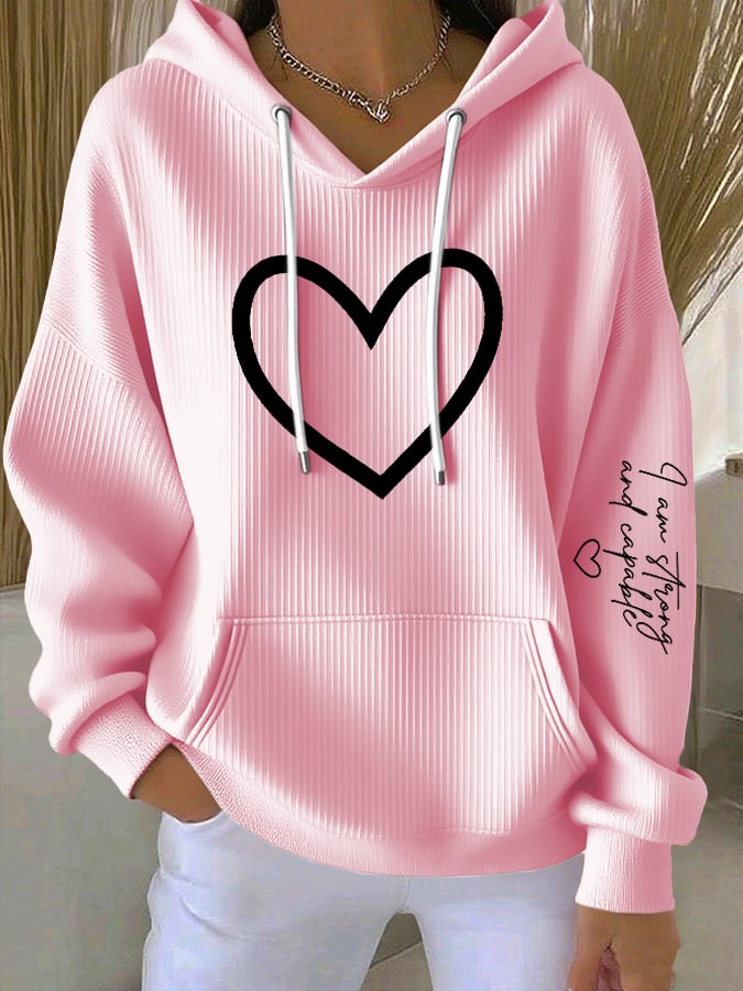Women's Mental Health Positive Print Casual Hoodie