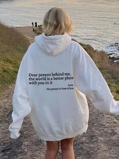 Women's Dear Person Behind Me You Are Enough Printed Casual Sweatshirt