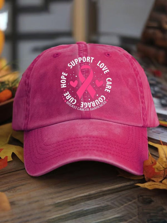Unisex Breast Cancer Awareness Print Baseball Cap