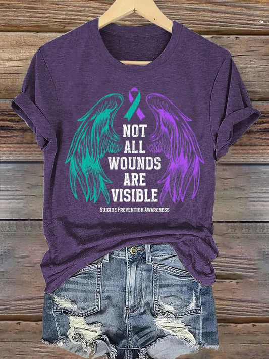 Women's Not All Wounds Are Visible Printed T-Shirt