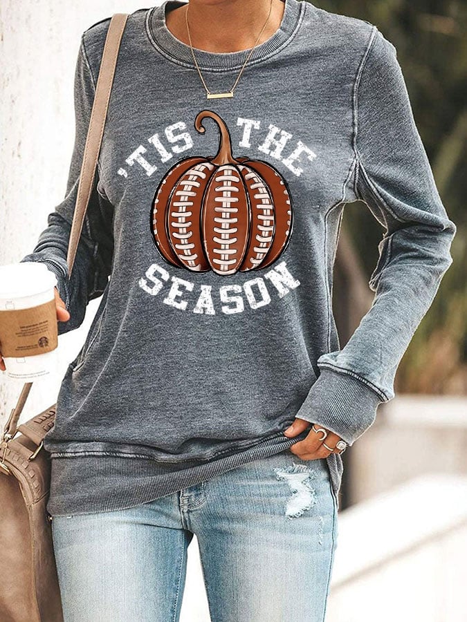 Women's Fall Rugby Tis the Season Print Sweatshirt