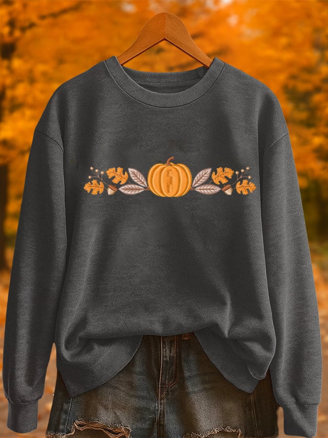 Women's Pumpkin Season Printed Sweatshirt