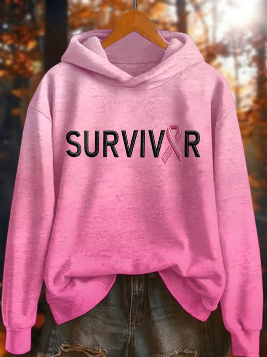 Women's Breast Cancer Survivors Print Hoodie