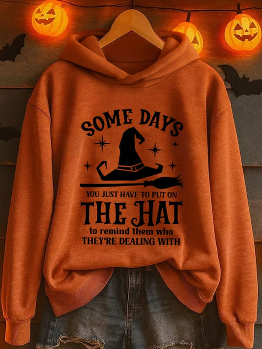 Women's Halloween Printed Hooded Sweatshirt