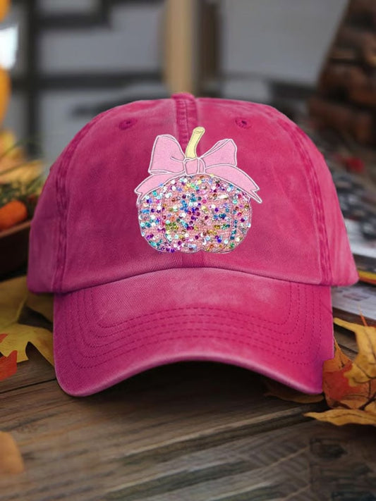 Unisex Pink Pumpkin Breast Cancer Awareness Print Baseball Cap