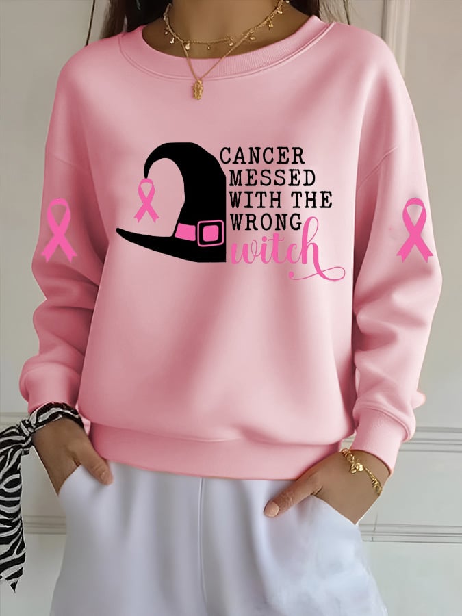 Women's Cancer Messed With The Wrong Witch  Sweatshirt