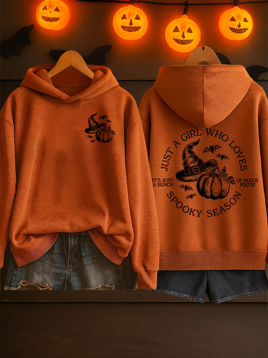 Women's Just A Girl Who Loves Halloween Print Casual Sweatshirt