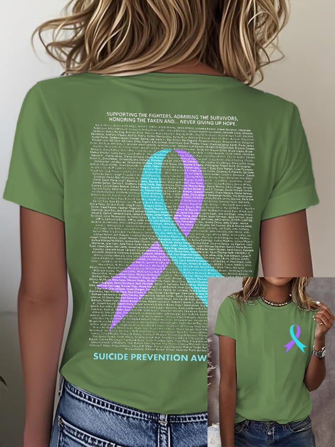 Women'S Casual Mental Health Awareness Short Sleeve T-Shirt