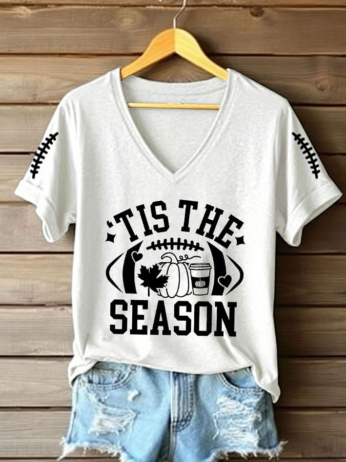 Women's Football Print Casual T-Shirt