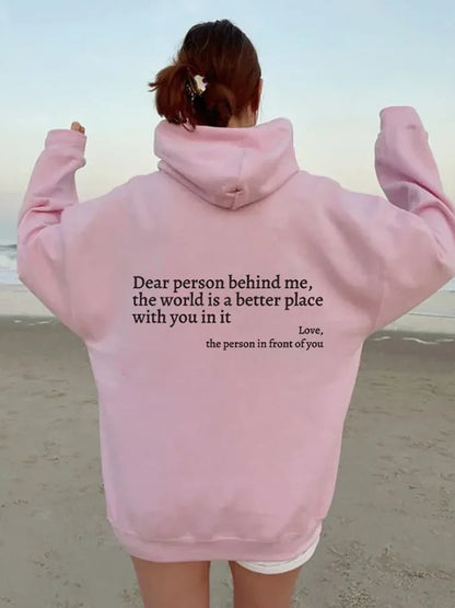 Women's Dear Person Behind Me You Are Enough Printed Casual Sweatshirt
