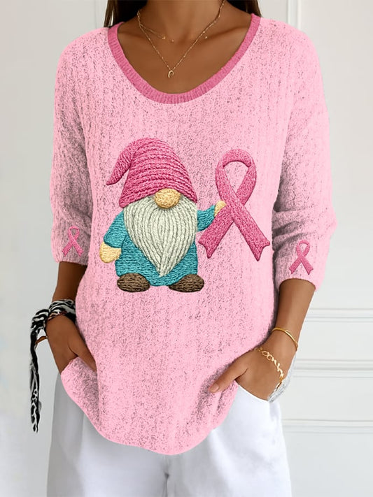 Women's Breast Cancer Awareness Graphic Casual Print Top
