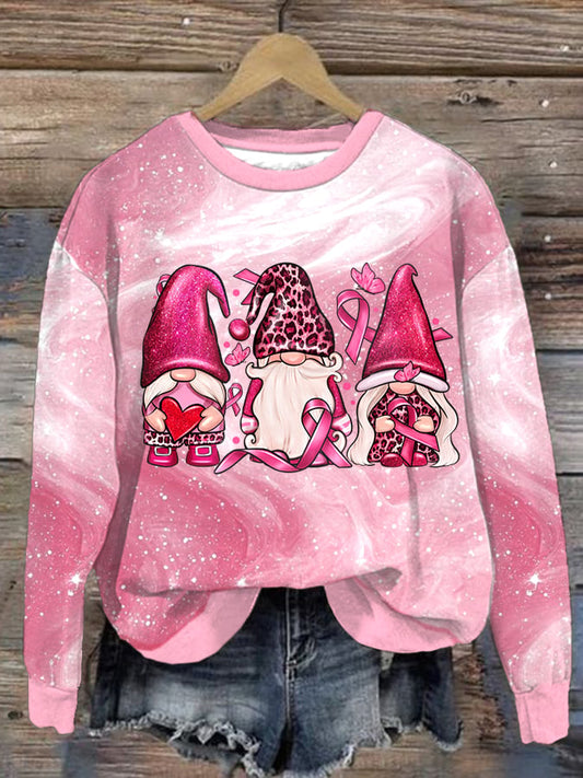 Women's Breast Cancer Awareness Print Comfort Sweatshirt