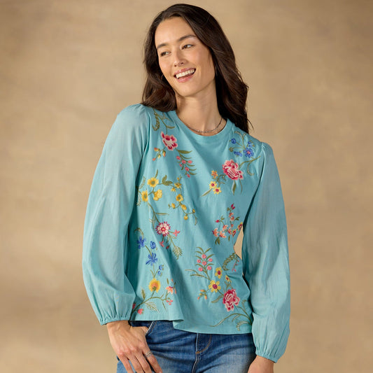 Sophia Mixed-Media Top, Petite