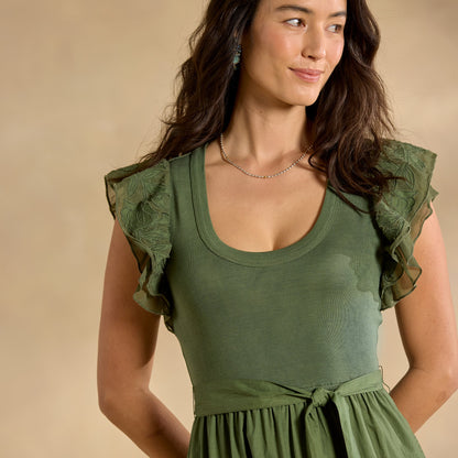 Madera Mixed-Media Dress