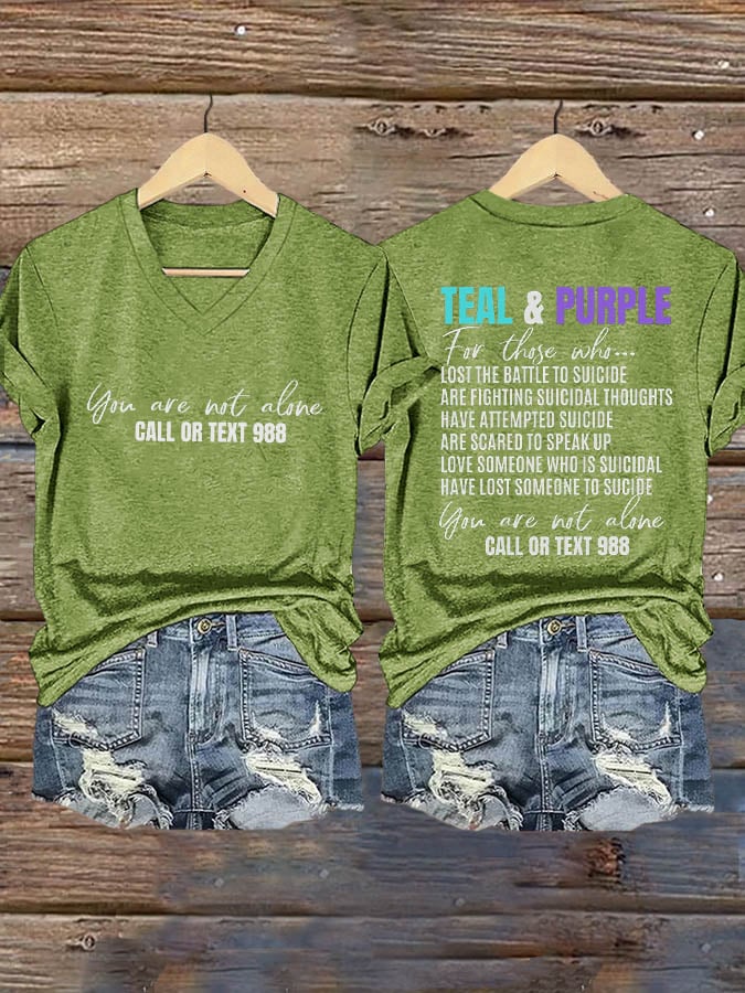 Women's Suicide Prevention Awareness Print T-Shirt